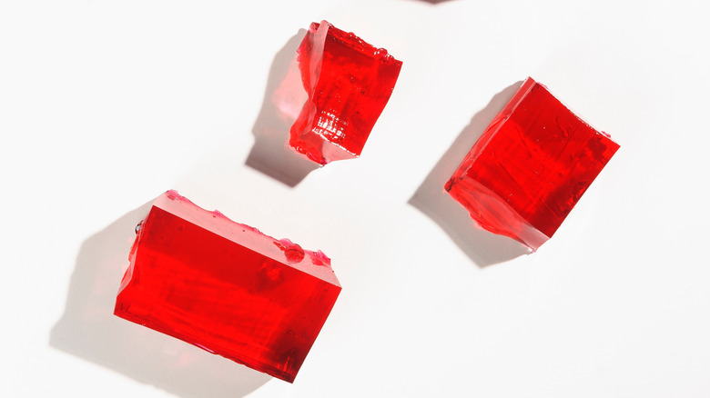 Red gelatin squares