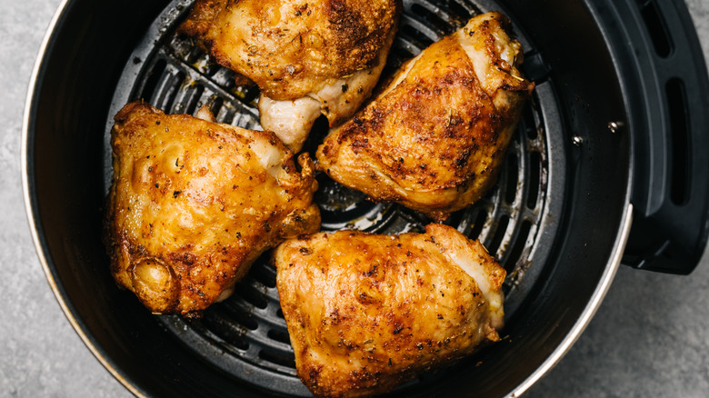 bone-in chicken thighs in an air fryer