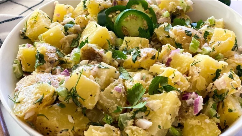Classic potato salad with jalapeño