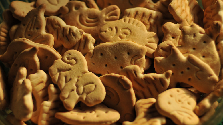 close up of animal crackers