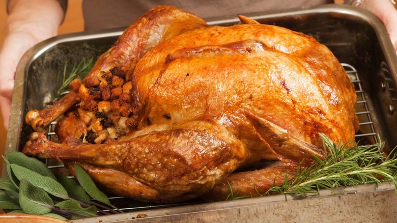 whole roasted turkey with stuffing