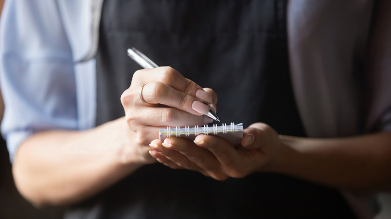 waitress taking notes