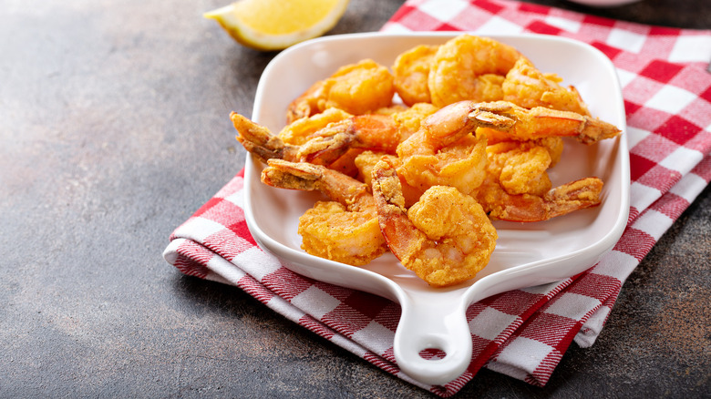 fried shrimp on a platter