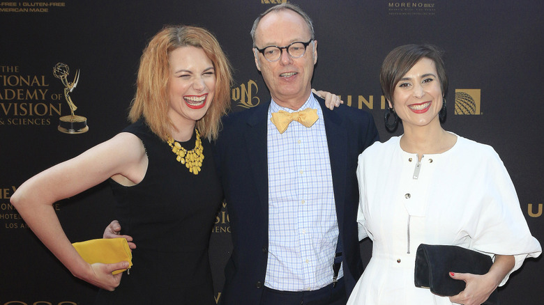 Christopher Kimball posing for an event between Melissa Baldino and Stephanie Stender