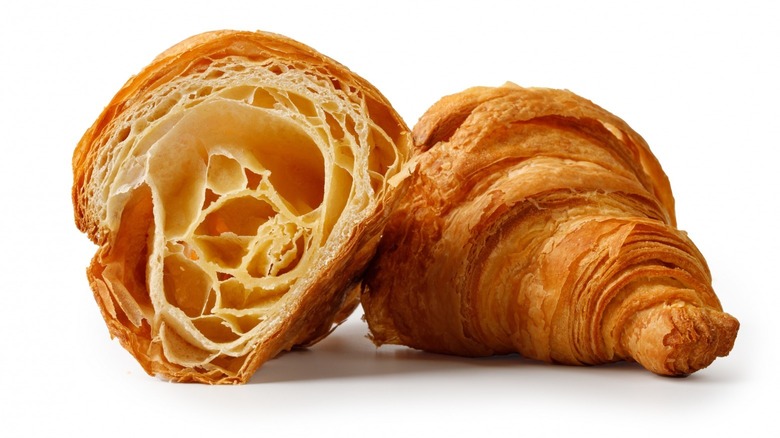 Croissants with flaky layers