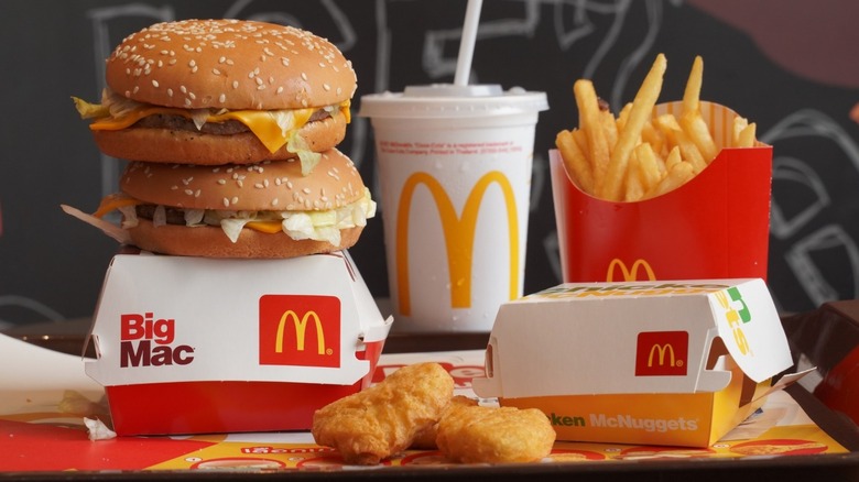 McDonald's Big Macs, fries, McNuggets, and a drink