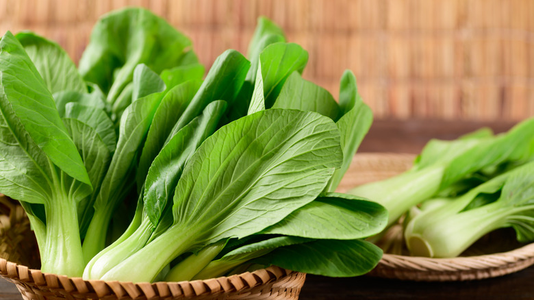 bok choy in a a basket