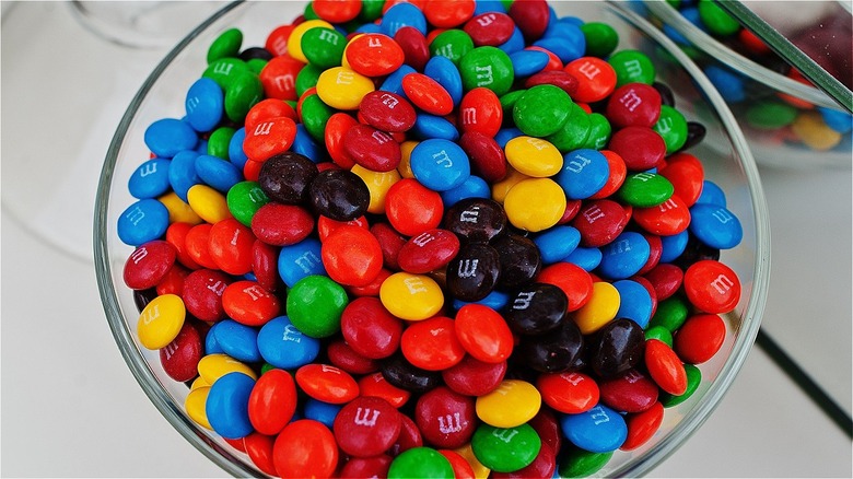 bowl of m&ms candy colors