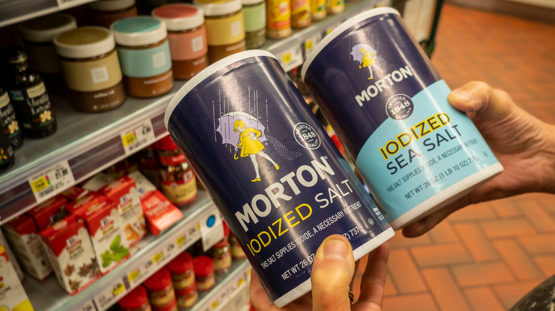 Canisters of Morton salt