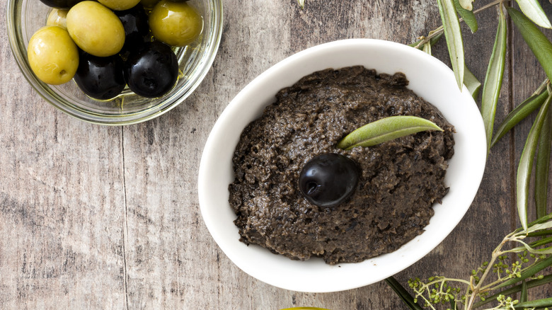 Anchovy paste and olives
