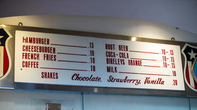 McDonald's vintage menu