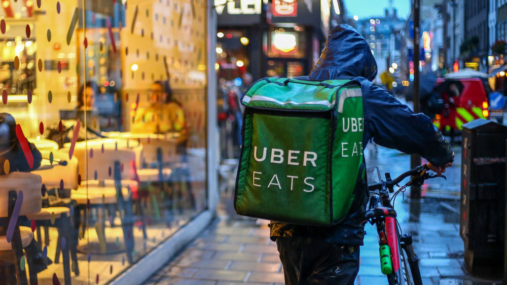 Uber Eats driver with food bag 