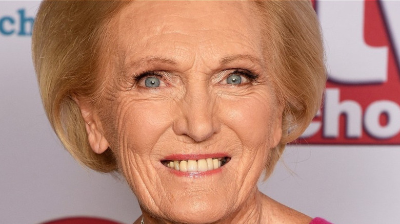 Mary Berry from The Great British Bake Off smiling at camera