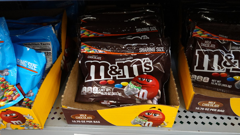 Packages of M&M's at store 