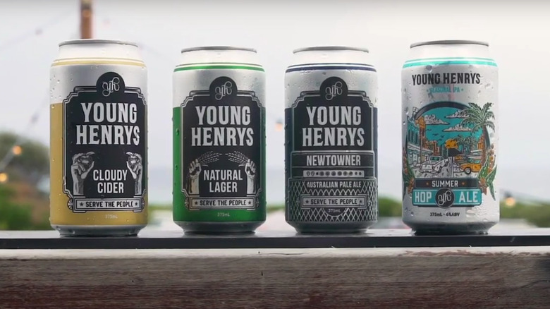 Young Henrys Beer can with glass