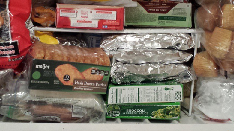 Freezer packed with food