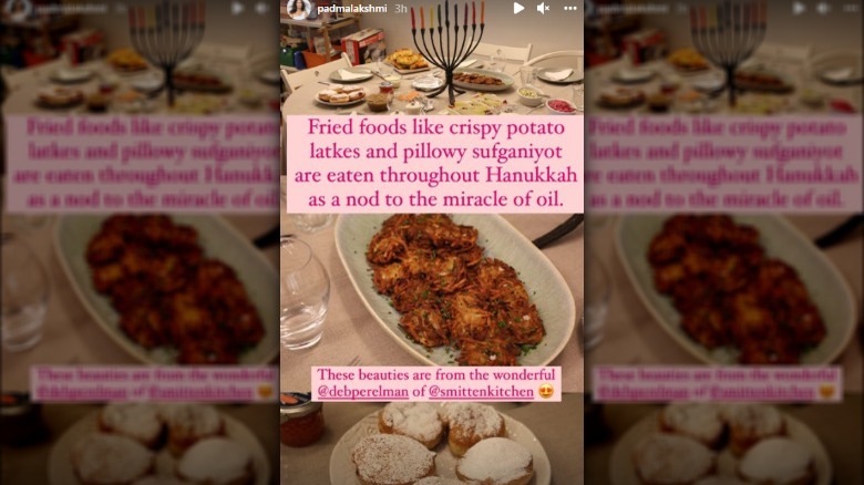padma lakshmi's hanukkah table
