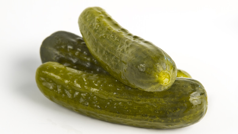 Stack of dill gherkins 