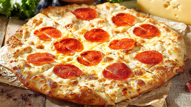 Sliced pepperoni pizza 