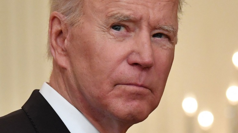 President Joe Biden raising eyebrow 