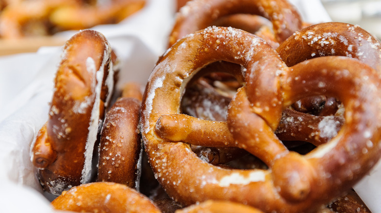 Pretzels sprinkled with salt