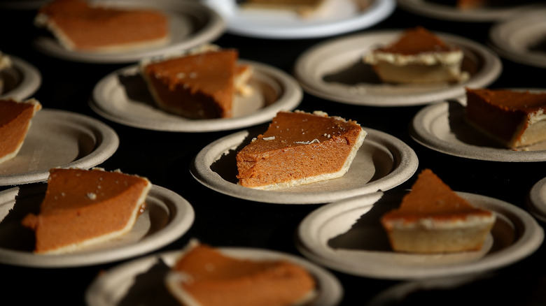 Plates of pumpkin pie