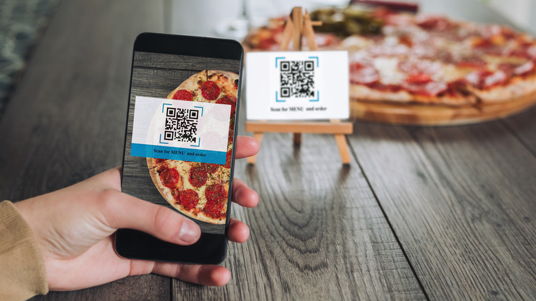 Scanning a QR code menu