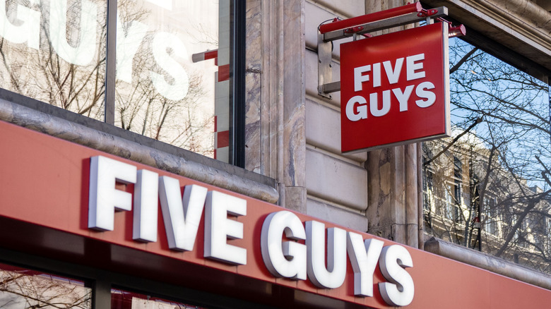 Five Guys restaurant signs logo