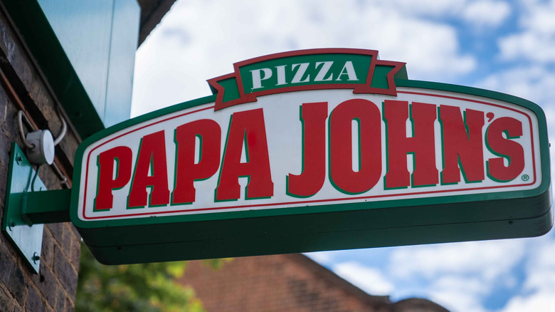 Papa John's street sign