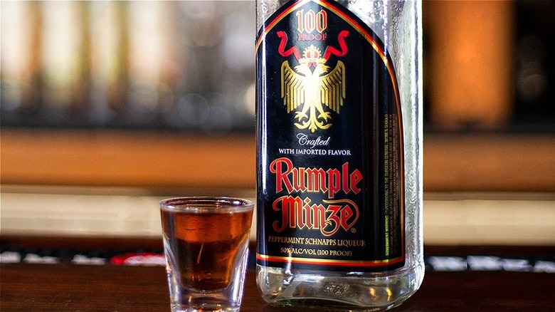 bottle of Rumple Minze