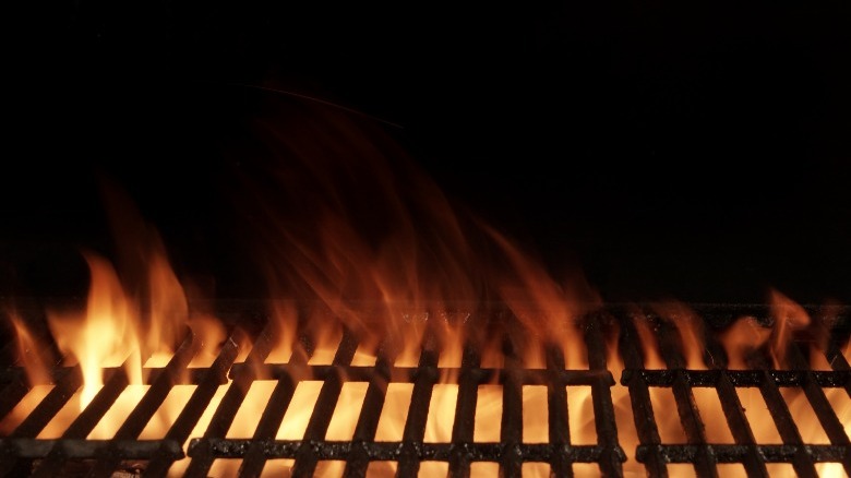barbecue grill flames