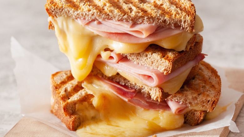 Grilled ham and cheese sandwich 