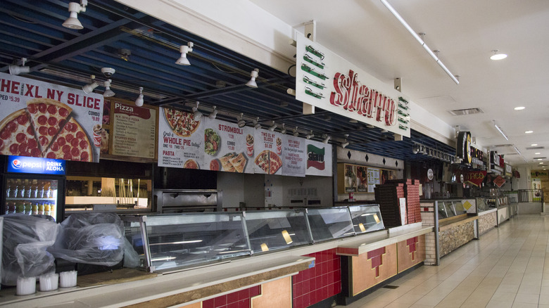 A closed Sbarro in a Hawaii food court