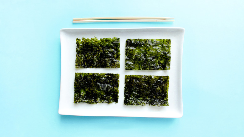 Seaweed and chopsticks