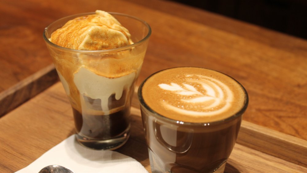 Affogato and latte taken in Starbucks Reserve in Shanghai, China