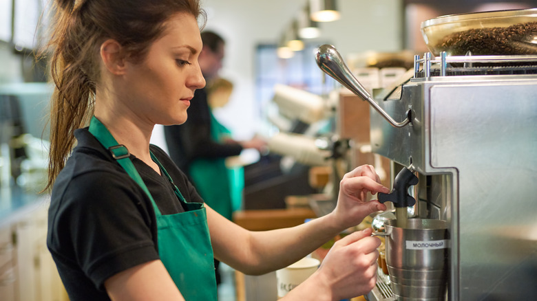 Barista at work