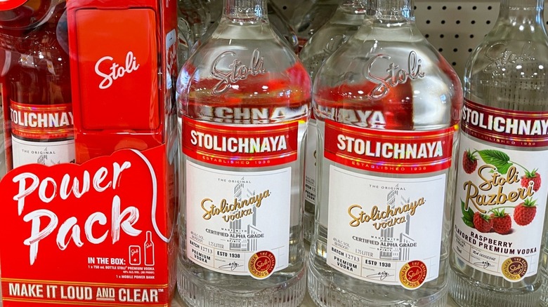 bottles of Stoli vodka