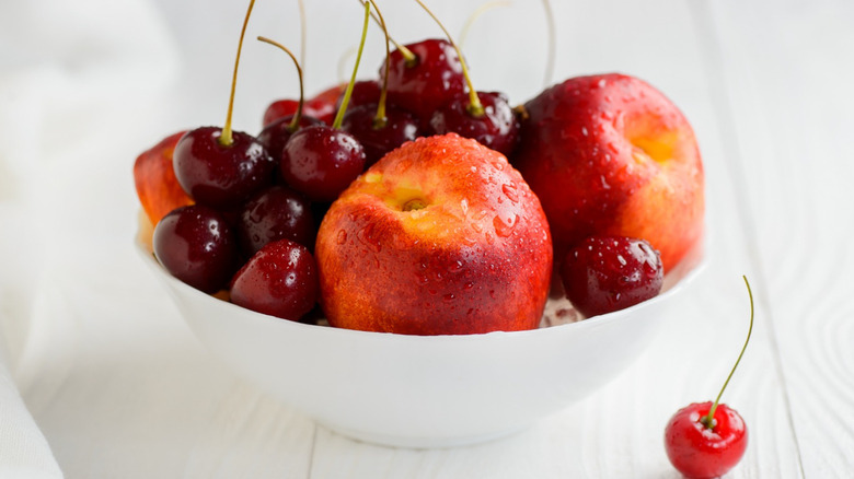 bowl of stone fruits