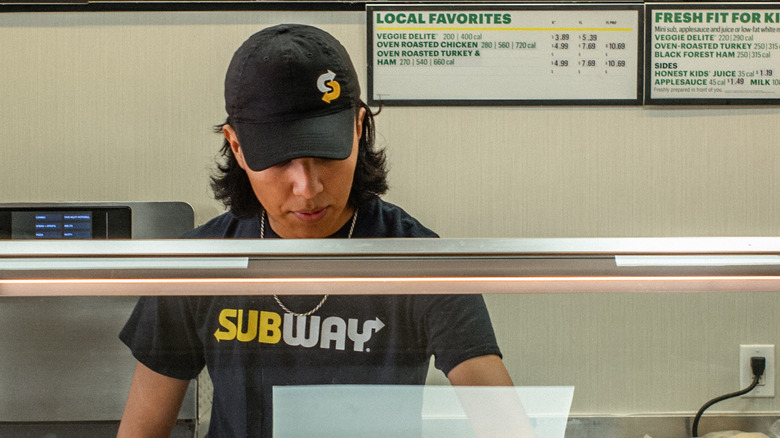 Subway restaurant interior