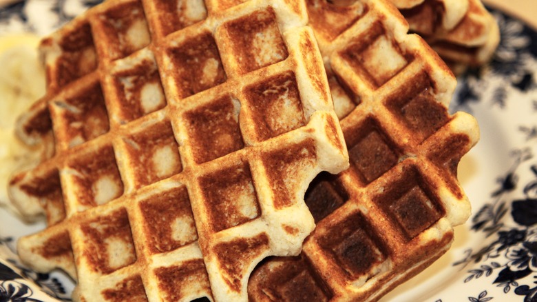 Belgian waffles on a plate