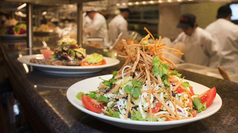 The Cheesecake Factory salad waiting to be served