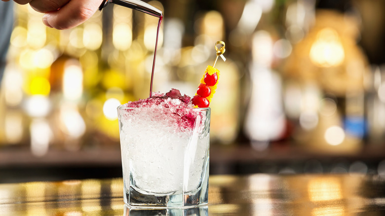Bartender making Shirley temple