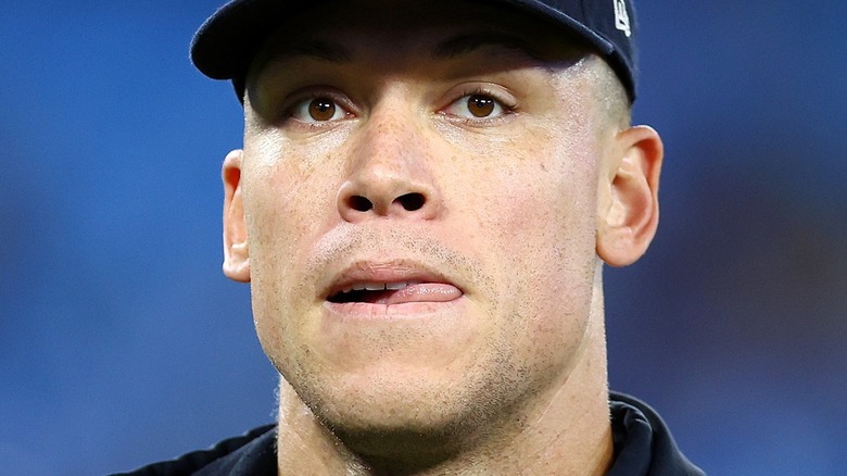 Aaron Judge staring into distance