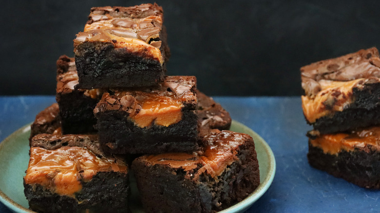 gooey brownies on a plate