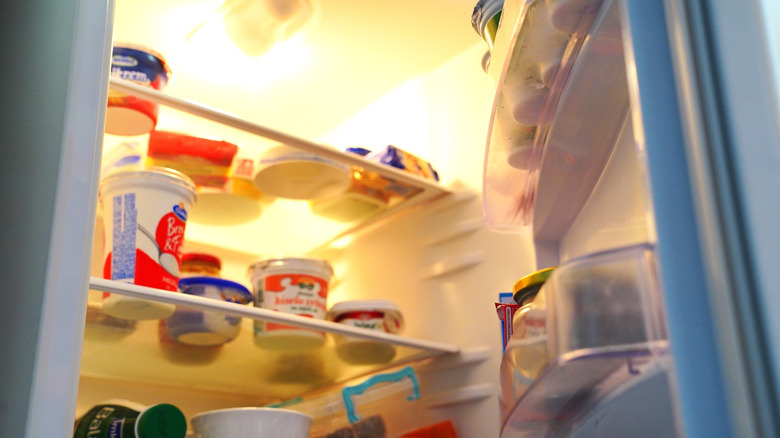 Containers inside a refridgerator