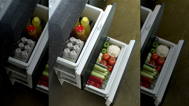 Built-in cabinet fridge drawers