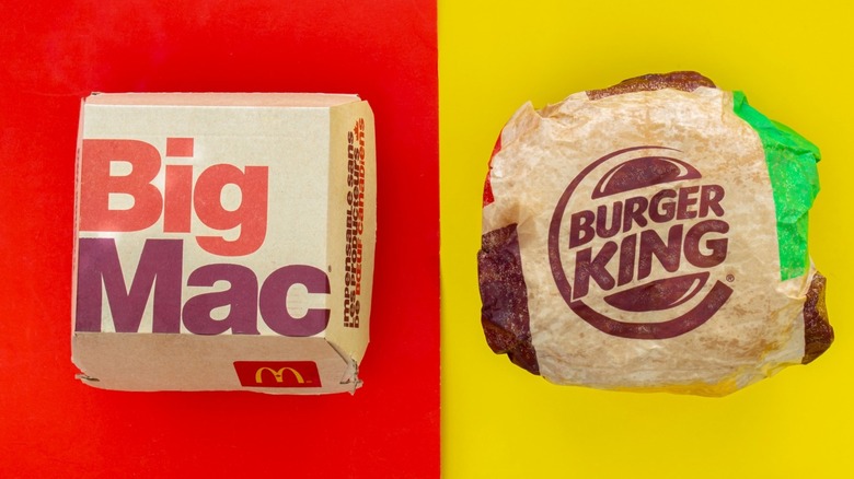 Big Mac and Burger King burgers