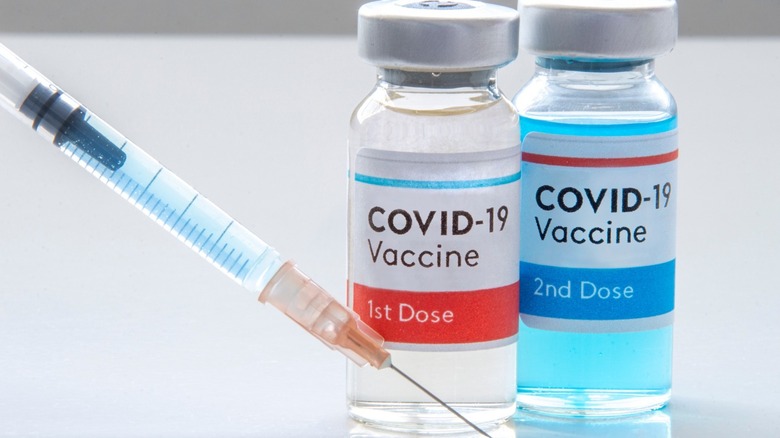 Covid vaccines with syringe