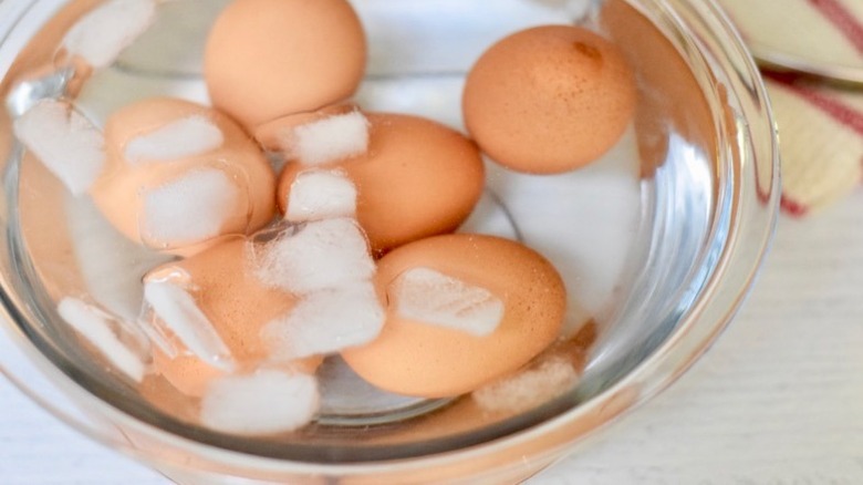 eggs in ice bath