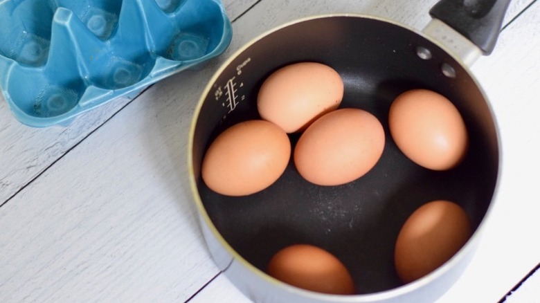 eggs in saucepan